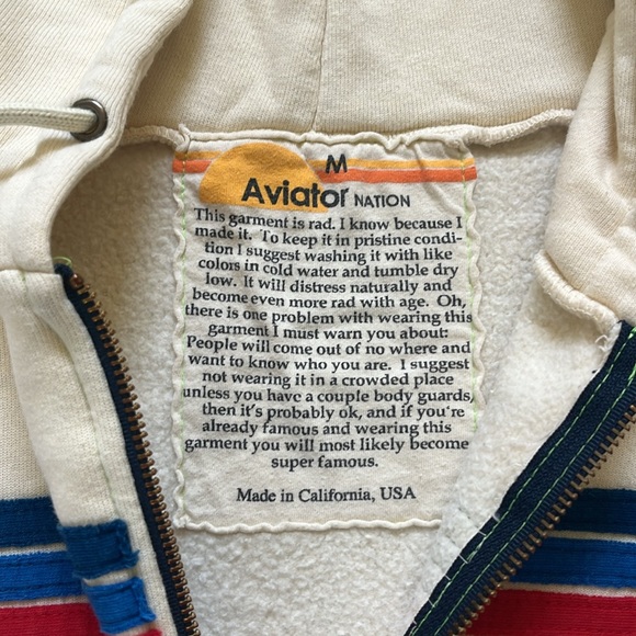 Aviator Nation | 5 Stripe Zip Up - Picture 6 of 12